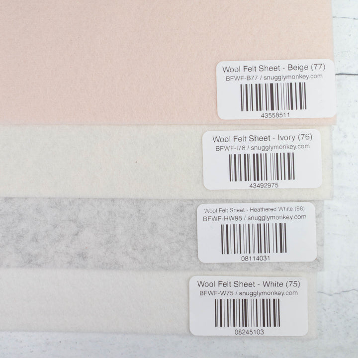 Wool Felt Sheet Collection - Light Neutrals
