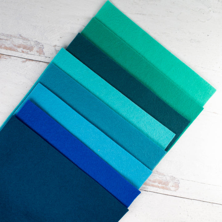 Wool Felt Sheet Collection - Teal/Blue