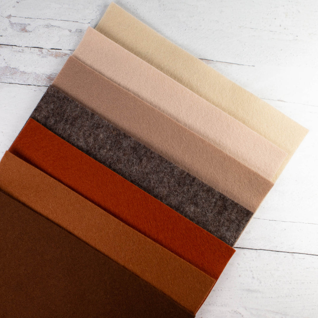 Wool Felt Sheet Collection - Browns