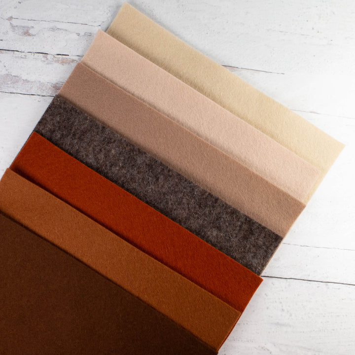 Wool Felt Sheet Collection - Browns