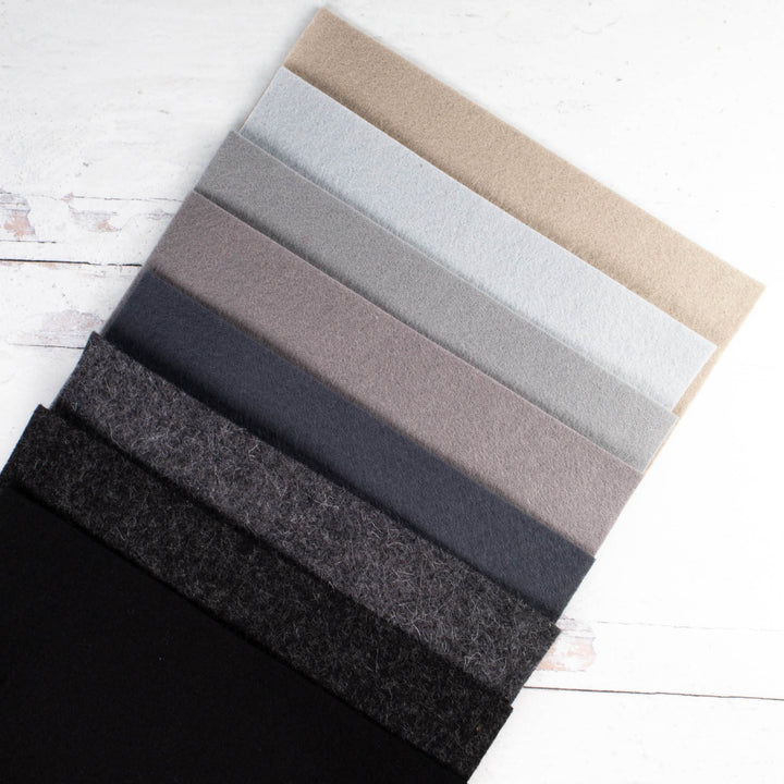 Wool Felt Sheet Collection - Gray/Black