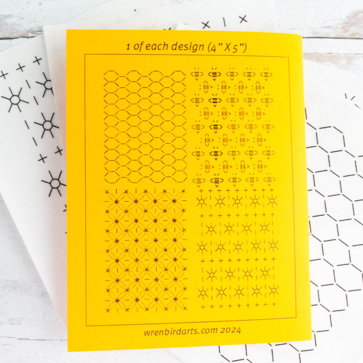 Stick & Stitch Sashiko Mending Patterns - Gold Set