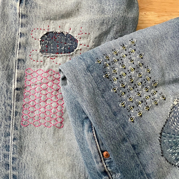 Stick & Stitch Sashiko Mending Patterns - Gold Set