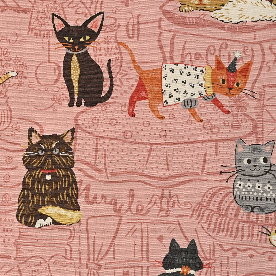 Japanese Cotton Oxford Fabric - Powerful Animal Cats (KOK0001B)