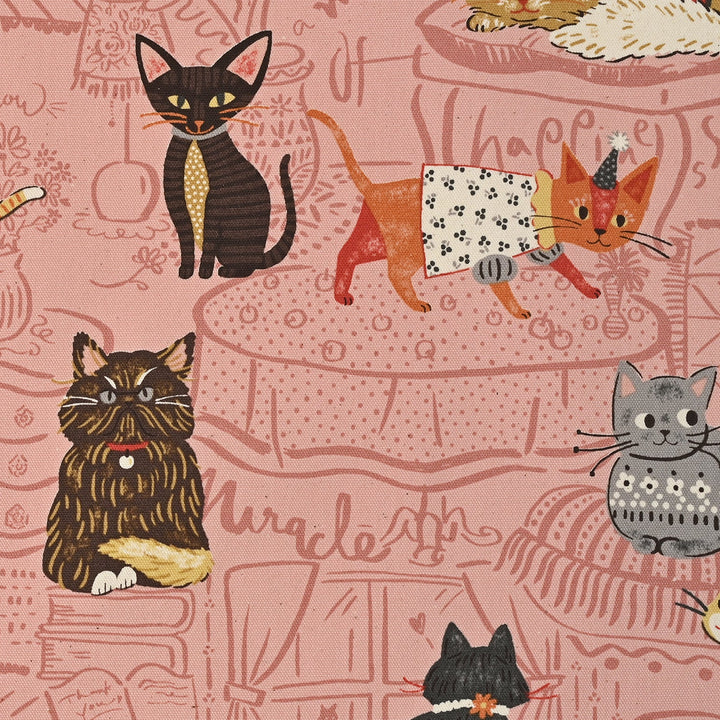 Japanese Cotton Oxford Fabric - Powerful Animal Cats (KOK0001B)