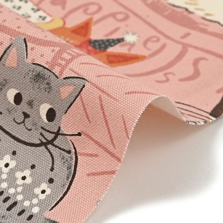 Japanese Cotton Oxford Fabric - Powerful Animal Cats (KOK0001B)