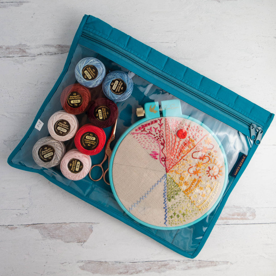 DIY Embroidery Kit With Canvas Zipper Bag and Stick & Stitch 
