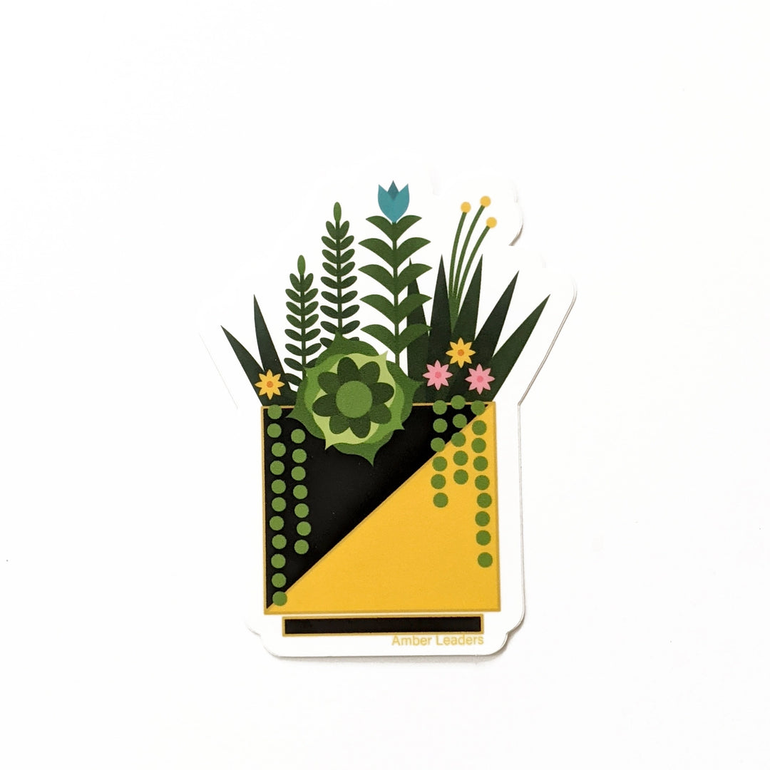 Yellow Succulents Vinyl Sticker