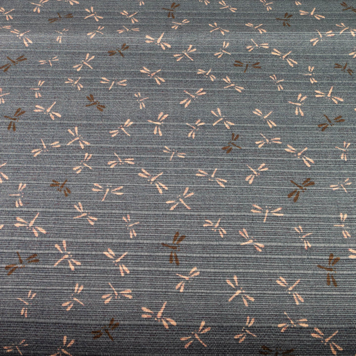 Double-Sided Cotton Dobby Fabric - Blue/Red Dragonflies (SBDS5D24)