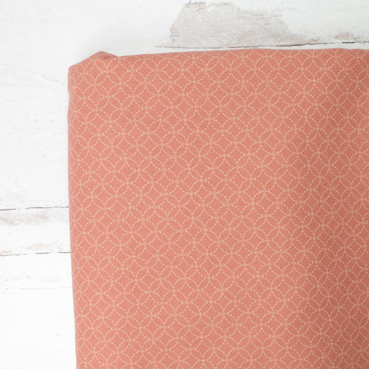 Sevenberry Kasuri : Sashiko Shippo Tsunagi on Pink (SBK22D112)