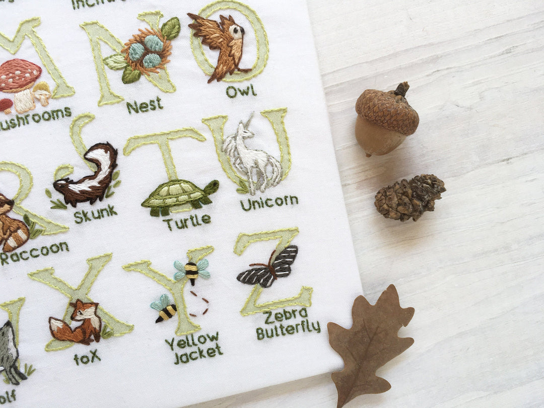 Woodland ABC Embroidery Sampler