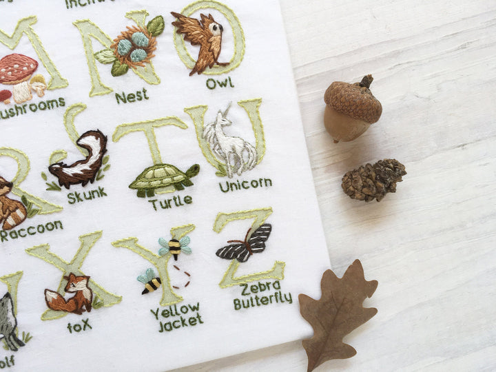 Woodland ABC Embroidery Sampler