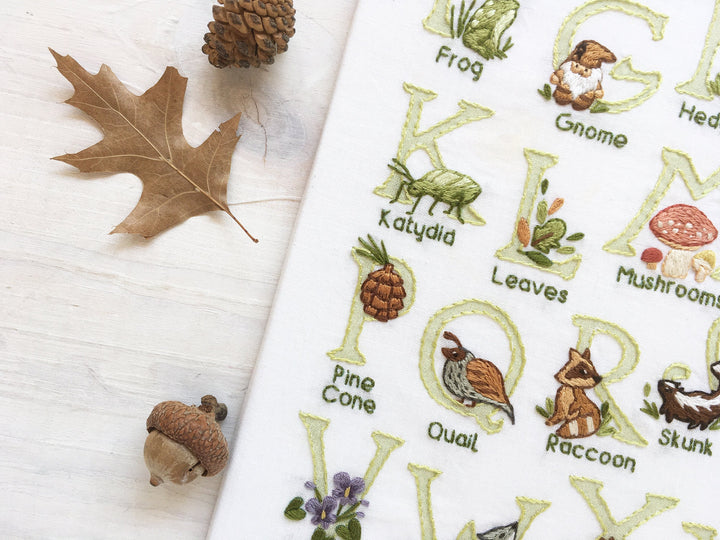 Woodland ABC Embroidery Sampler