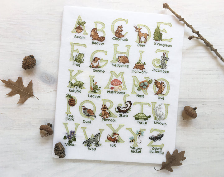 Woodland ABC Embroidery Sampler