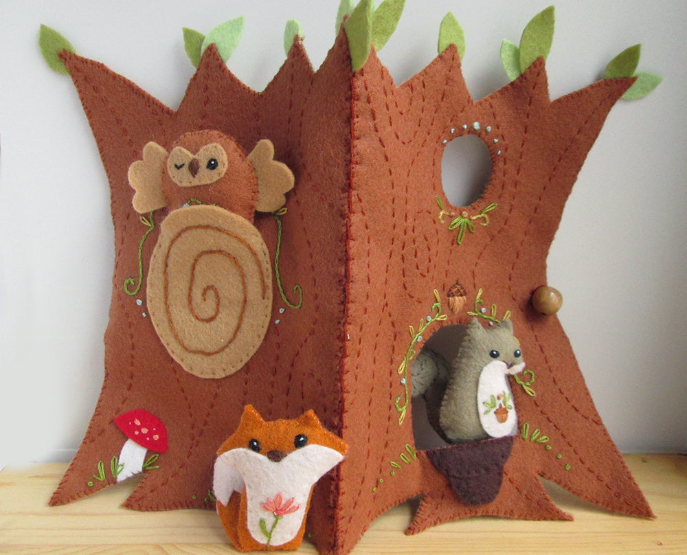 PDF Pattern - Squirrel's Treehouse Felt Quiet Book Sewing Pattern