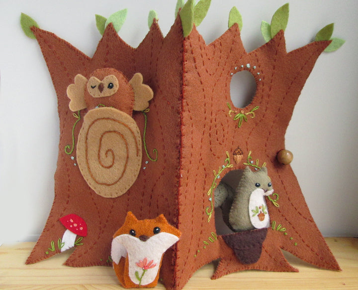 PDF Pattern - Squirrel's Treehouse Felt Quiet Book Sewing Pattern