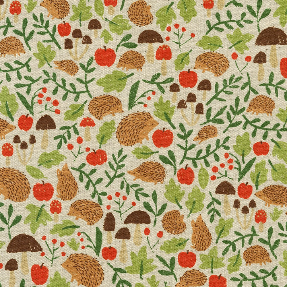 Sevenberry Cotton Flax Fabric - Hedgehogs