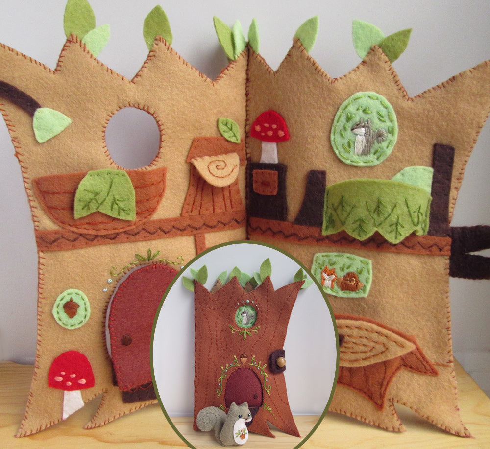 PDF Pattern - Squirrel's Treehouse Felt Quiet Book Sewing Pattern