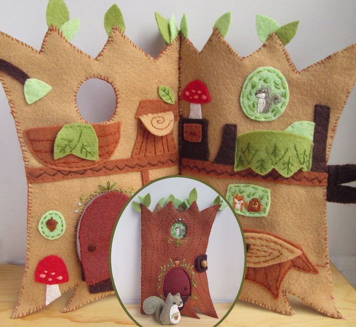 PDF Pattern - Squirrel's Treehouse Felt Quiet Book Sewing Pattern