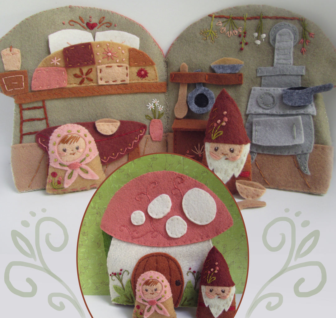 PDF Pattern - Cozy Mushroom Cottage Felt Quiet Book Sewing Pattern