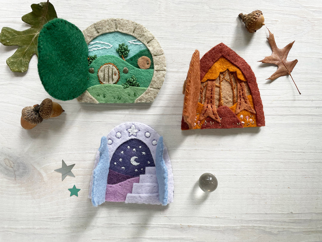 PDF Pattern - Secret Doors Wool Felt Embroidery Pattern