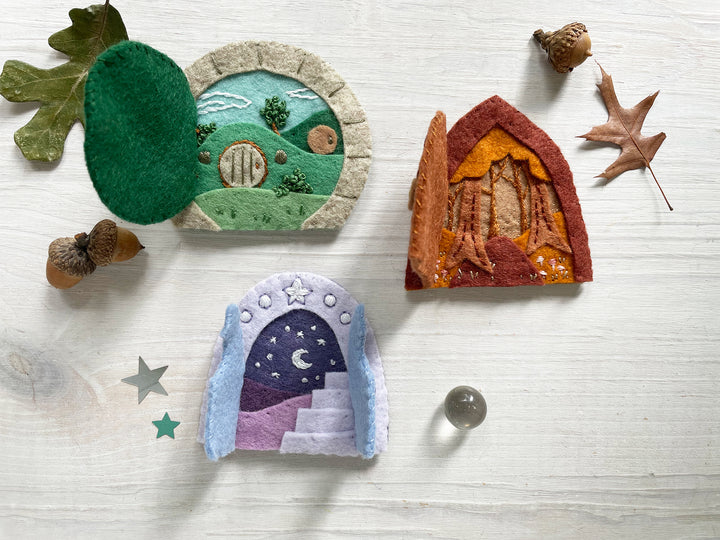 PDF Pattern - Secret Doors Wool Felt Embroidery Pattern