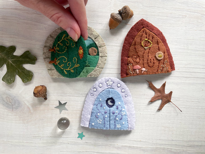 PDF Pattern - Secret Doors Wool Felt Embroidery Pattern