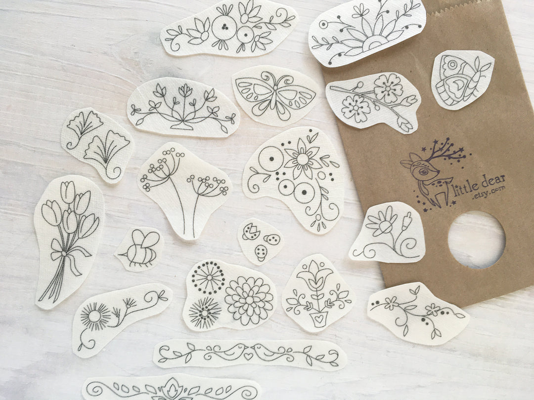 little dear Floral Stick & Stitch Embroidery Pattern