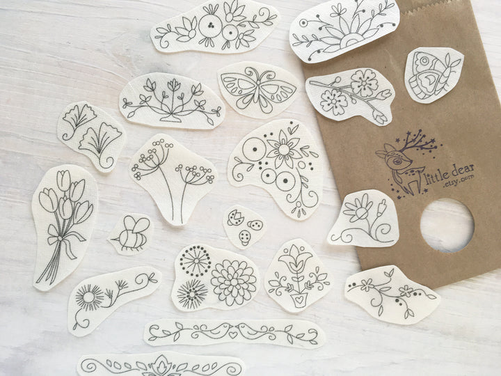 little dear Floral Stick & Stitch Embroidery Pattern