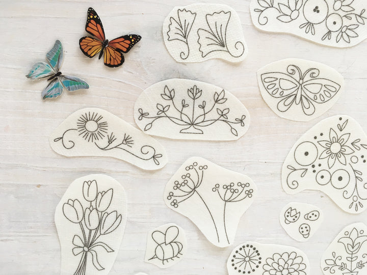 little dear Floral Stick & Stitch Embroidery Pattern