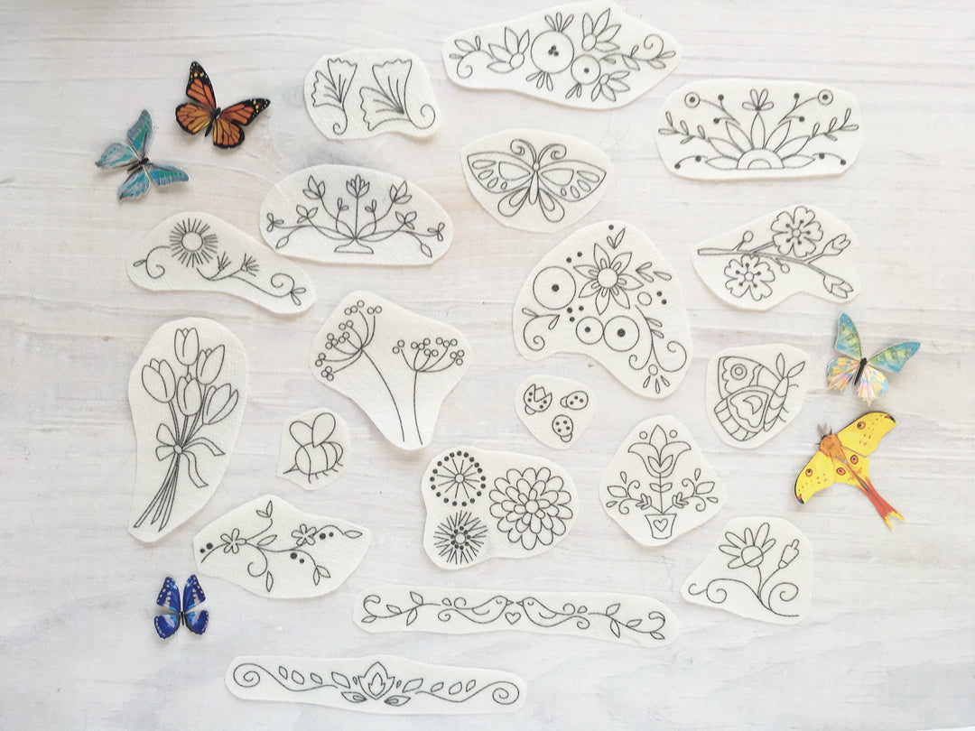 little dear Floral Stick & Stitch Embroidery Pattern