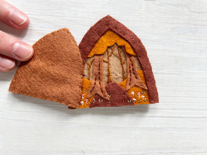 PDF Pattern - Secret Doors Wool Felt Embroidery Pattern
