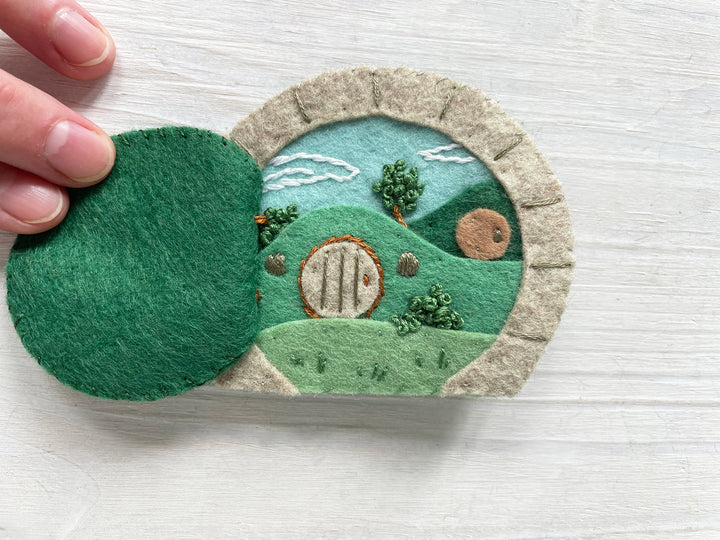 PDF Pattern - Secret Doors Wool Felt Embroidery Pattern