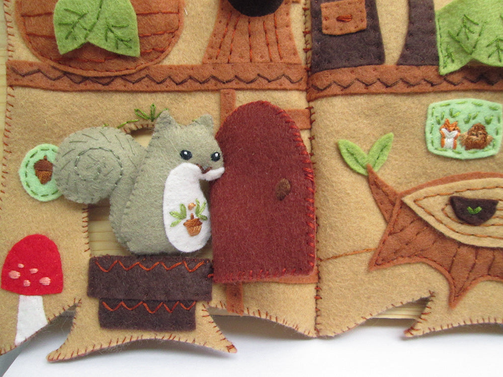 PDF Pattern - Squirrel's Treehouse Felt Quiet Book Sewing Pattern
