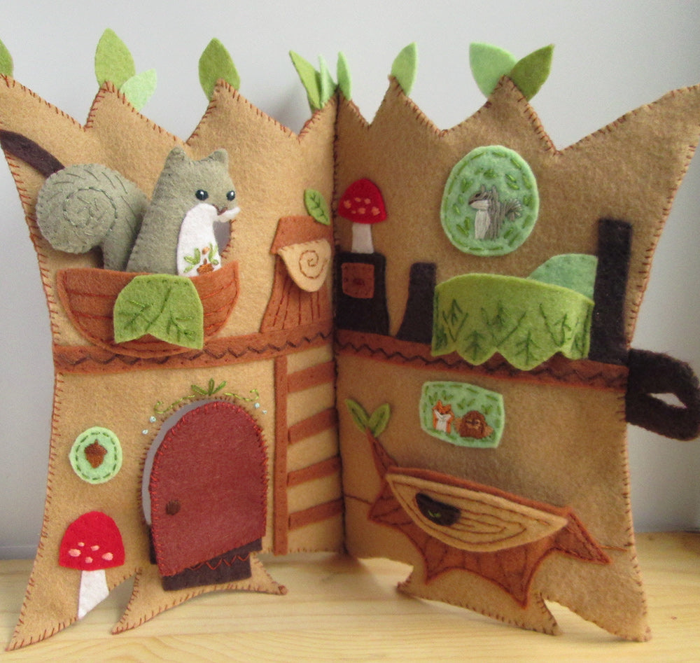 PDF Pattern - Squirrel's Treehouse Felt Quiet Book Sewing Pattern