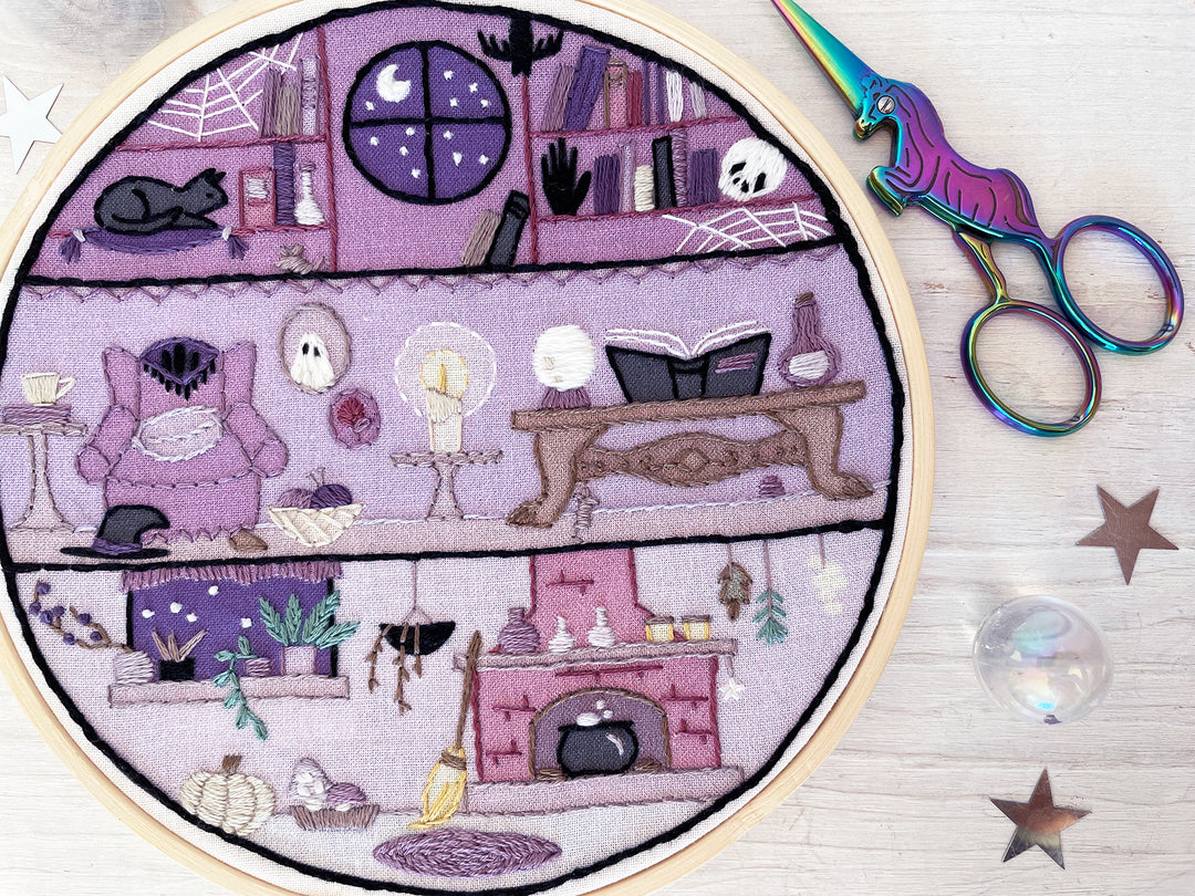 Witch House Embroidery Sampler