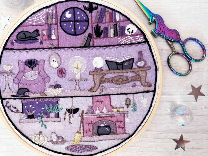Witch House Embroidery Sampler