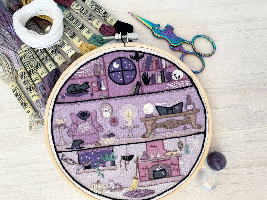 Witch House Embroidery Sampler