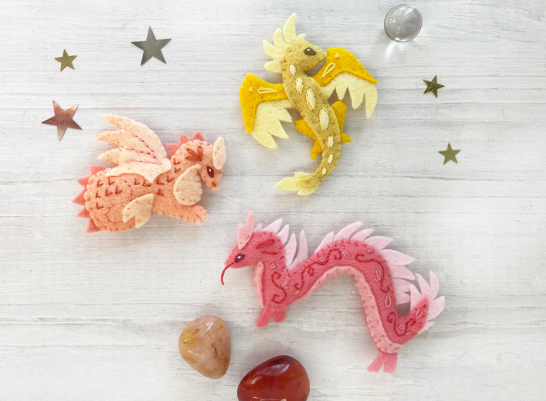 PDF Pattern - Dragons Wool Felt Embroidery Pattern