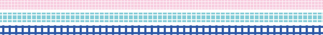 Japanese Washi Tape Collection - mt slim Deco Grid (3 pack) featuring three slim rolls of decorative tape with modern grid patterns in pastel and navy colors, perfect for Japanese craft supplies and stationery projects.