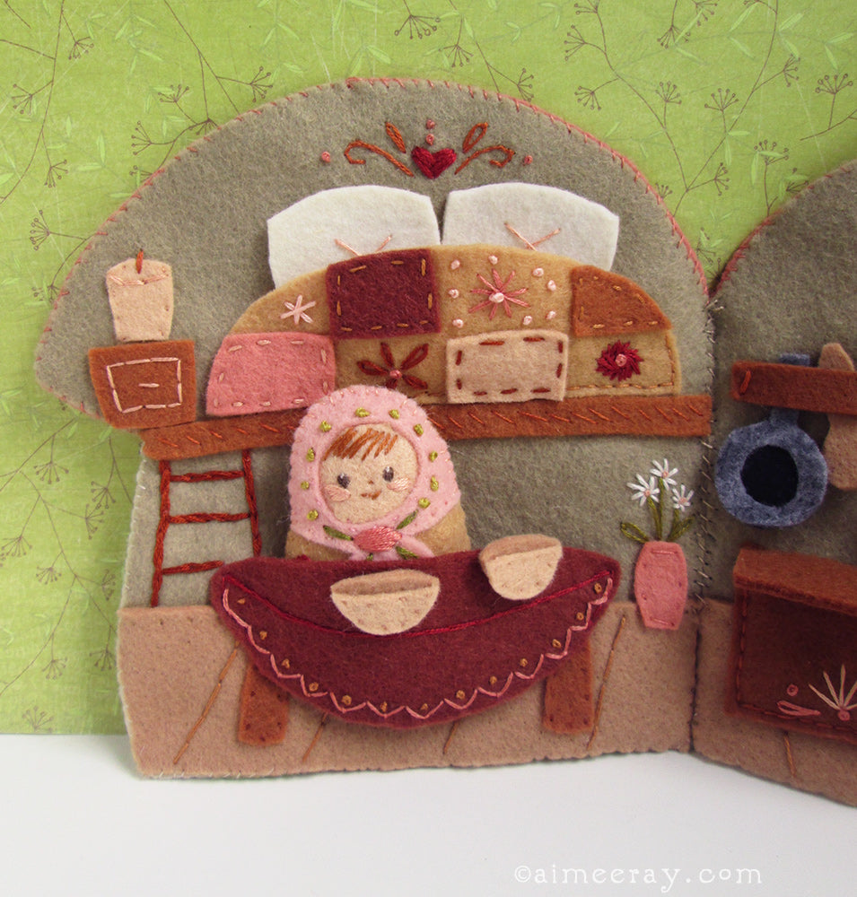 PDF Pattern - Cozy Mushroom Cottage Felt Quiet Book Sewing Pattern