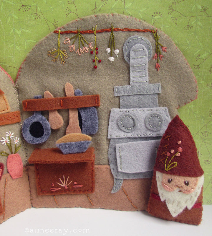 PDF Pattern - Cozy Mushroom Cottage Felt Quiet Book Sewing Pattern