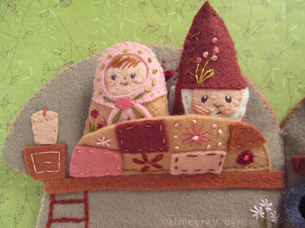 PDF Pattern - Cozy Mushroom Cottage Felt Quiet Book Sewing Pattern