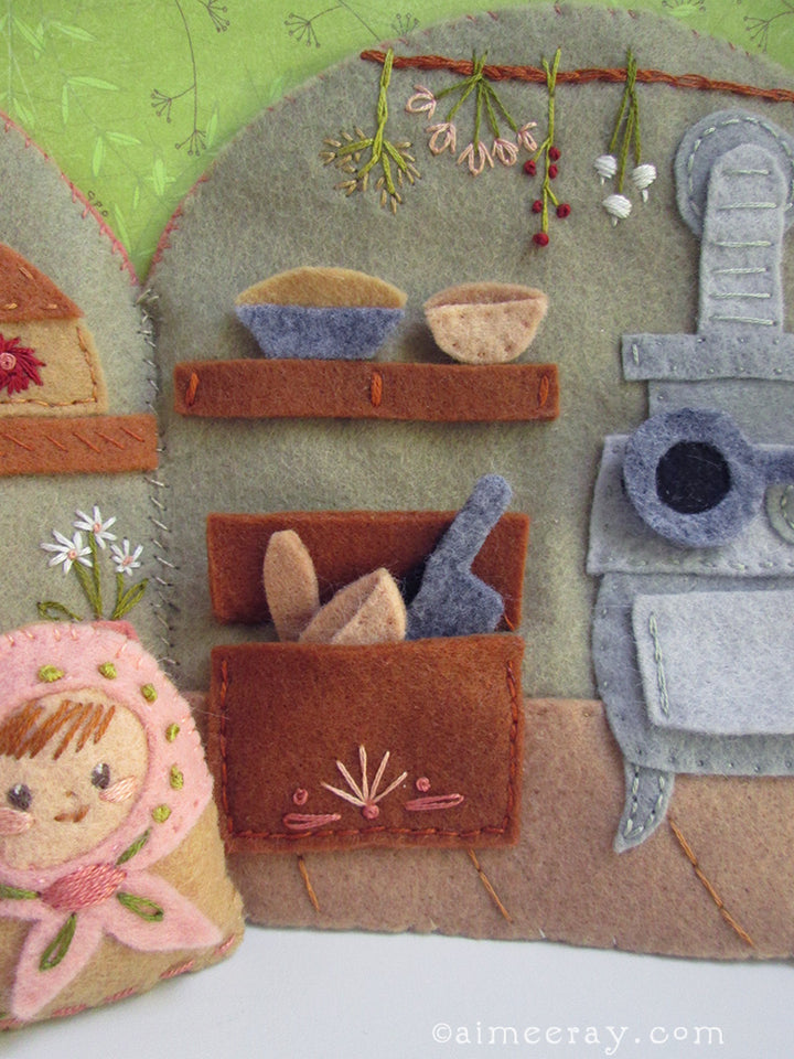 PDF Pattern - Cozy Mushroom Cottage Felt Quiet Book Sewing Pattern