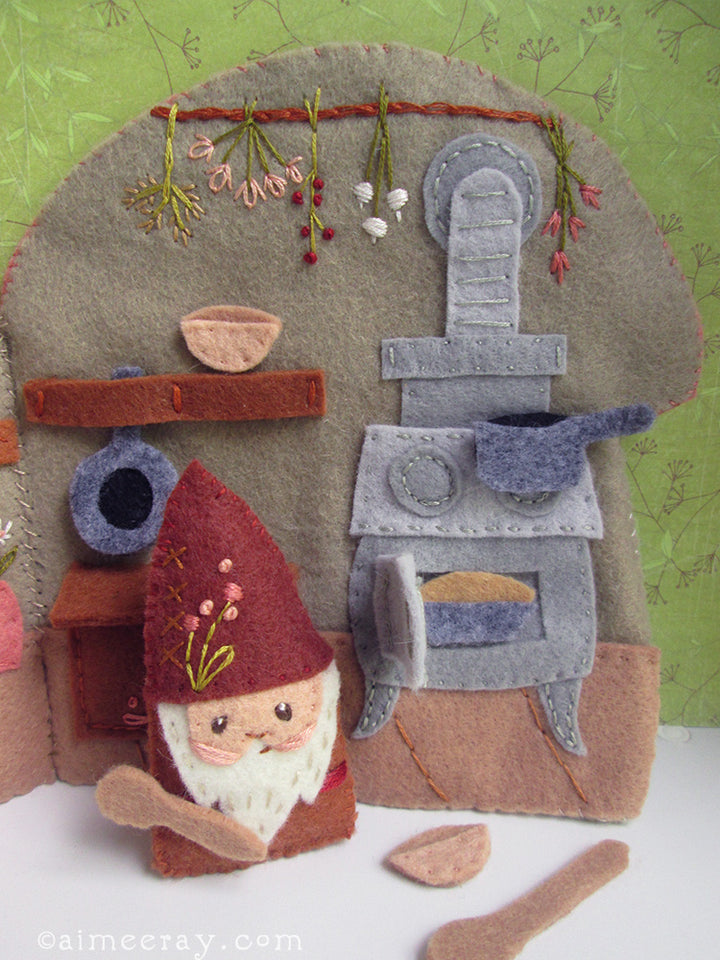 PDF Pattern - Cozy Mushroom Cottage Felt Quiet Book Sewing Pattern