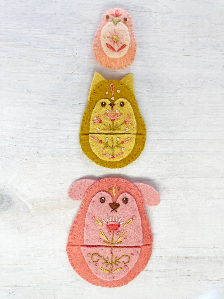 PDF Pattern - Felt Nesting Doll Pets Sewing Pattern