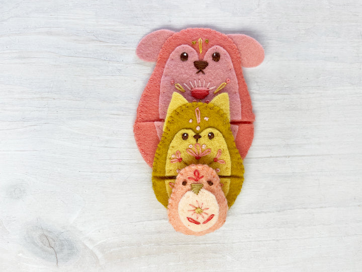 PDF Pattern - Felt Nesting Doll Pets Sewing Pattern