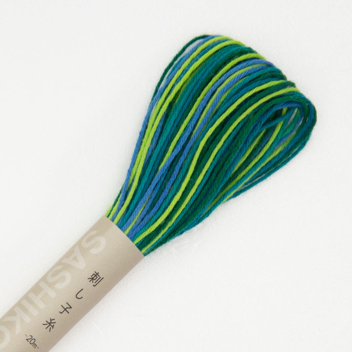 20m Skein Olympus Sashiko Thread - Variegated Blue/Green (#77)