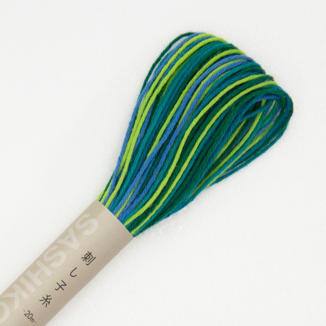 20m Skein Olympus Sashiko Thread - Variegated Blue/Green (#77