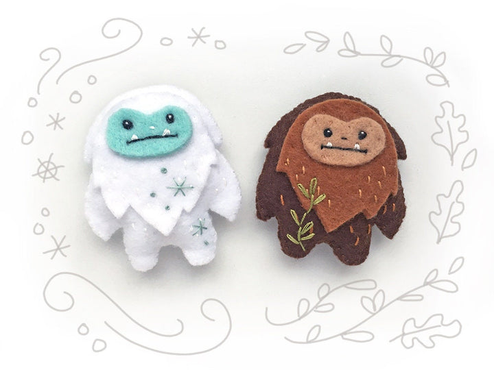 PDF Pattern - Yeti & Sasquatch Felt Sewing Pattern